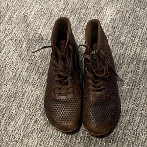 NoBull High-Top Coffee Leather Trainers